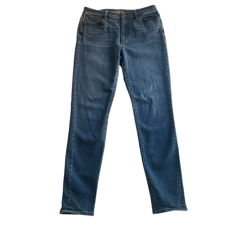 LOFT Ann Taylor Denim Curvy Skinny Ankle Jeans Blue Size 26 2 Mid rise stretch
